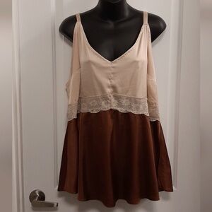 Torrid Cream and Brown Camisole